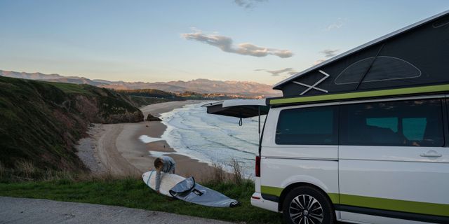 Surfer with Campervan in Portugal